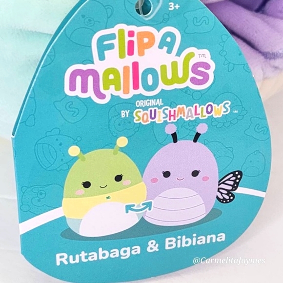 BIBIANA 🔄 RUTABAGA 🦋🐛 Butterlfy  Caterpillar Flipamallow Squishmallow ☆ NWT ☆ - Picture 4 of 9